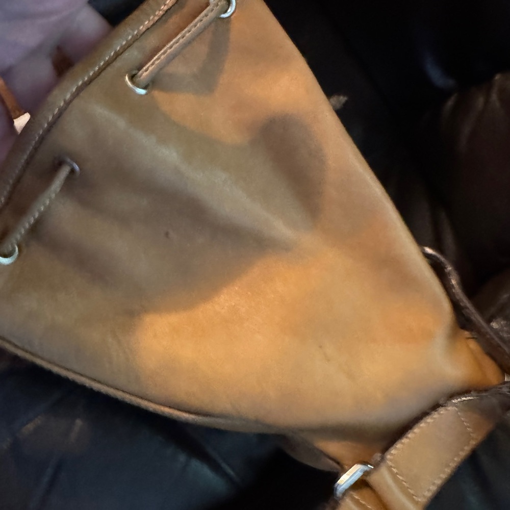COACH Vintage Light Tan Leather Legacy Drawstring Backpack Bag 9569 small - Picture 6 of 16